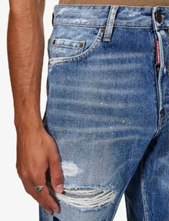 DSQUARED2 Roadie Distressed Wide-leg Jeans 11 DSQUARED2 Roadie Distressed Wide-leg Jeans -Outlet Daily Tops Store R04145488 NAVYBLUE ALT04