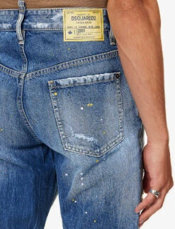 DSQUARED2 Roadie Distressed Wide-leg Jeans 12 DSQUARED2 Roadie Distressed Wide-leg Jeans -Outlet Daily Tops Store R04145488 NAVYBLUE ALT05