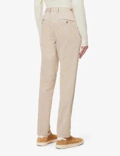 Oscar Jacobson Danwick Jetted-pocket Tapered-leg Regular-fit Stretch-cotton Trousers -Outlet Daily Tops Store R04145843 WASHEDBEIGE ALT03
