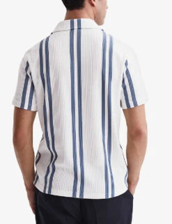 Reiss Castle Double-stripe Slim-fit Woven Shirt -Outlet Daily Tops Store R04146788 WHITEAIRFORCE ALT03