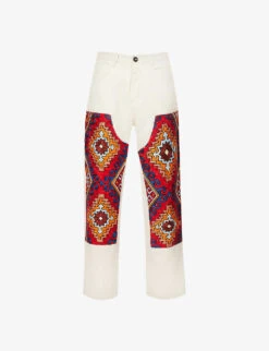 Double-knee Hammer-looped Tapered-leg Regular-fit Trousers