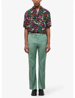 THE KOOPLES Slim-fit Straight-leg Wool Trousers 7 THE KOOPLES Slim-fit Straight-leg Wool Trousers -Outlet Daily Tops Store R04147341 GRN01 ALT02