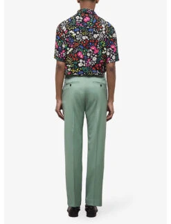 THE KOOPLES Slim-fit Straight-leg Wool Trousers 8 THE KOOPLES Slim-fit Straight-leg Wool Trousers -Outlet Daily Tops Store R04147341 GRN01 ALT03