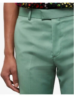 THE KOOPLES Slim-fit Straight-leg Wool Trousers 9 THE KOOPLES Slim-fit Straight-leg Wool Trousers -Outlet Daily Tops Store R04147341 GRN01 ALT04