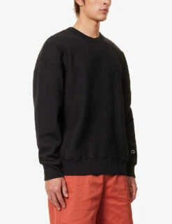 Champion Logo-patch Crewneck Cotton-blend Sweatshirt -Outlet Daily Tops Store R04147784 NBK ALT02