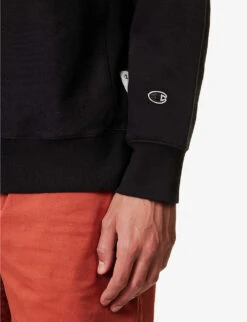 Champion Logo-patch Crewneck Cotton-blend Sweatshirt -Outlet Daily Tops Store R04147784 NBK ALT04