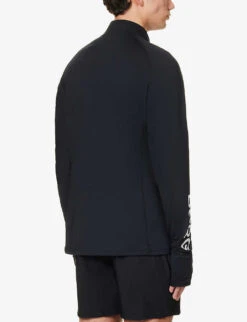 Bjorn Borg Logo-print Half-zip Fitted Recycled-polyester Jacket 8 Bjorn Borg Logo-print Half-zip Fitted Recycled-polyester Jacket -Outlet Daily Tops Store R04148046 BLACK ALT03