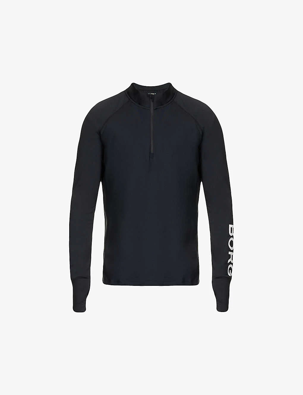 Bjorn Borg Logo-print Half-zip Fitted Recycled-polyester Jacket 1 Bjorn Borg Logo-print Half-zip Fitted Recycled-polyester Jacket