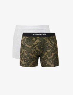 Bjorn Borg Pack Of Two Logo-print Organic Stretch-cotton Boxers