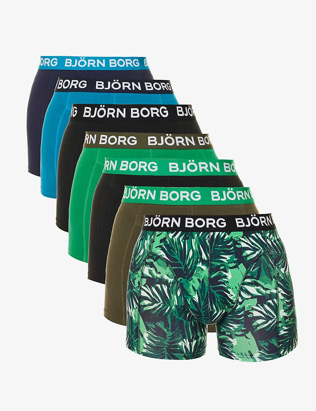 Bjorn Borg Logo-waistband Pack Of Seven Stretch-cotton Boxers 1 Bjorn Borg Logo-waistband Pack Of Seven Stretch-cotton Boxers