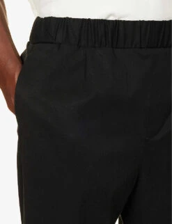 Paige Snider Elasticated-waistband Tapered-leg Regular-fit Stretch-woven Trousers 9 Paige Snider Elasticated-waistband Tapered-leg Regular-fit Stretch-woven Trousers -Outlet Daily Tops Store R04148217 BLACK ALT04