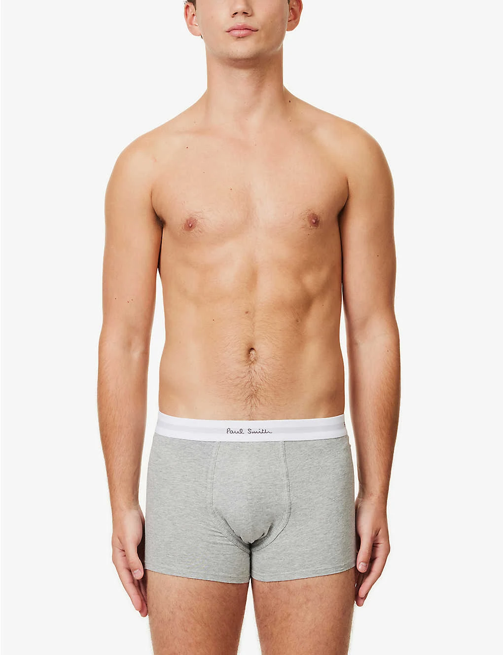 PAUL SMITH Logo-waistband Marl-pattern Stretch Organic-cotton Trunks 2 PAUL SMITH Logo-waistband Marl-pattern Stretch Organic-cotton Trunks - Image 2