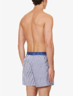 PAUL SMITH Striped Mi-rise Woven Boxers -Outlet Daily Tops Store R04148428 BLUES ALT02