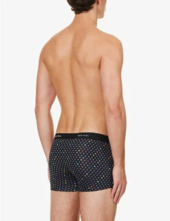 PAUL SMITH Polka-dot Mid-rise Organic Stretch-cotton Trunks -Outlet Daily Tops Store R04148431 BLACKS ALT02