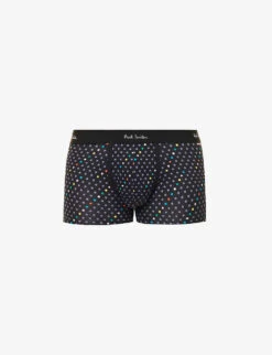PAUL SMITH Polka-dot Mid-rise Organic Stretch-cotton Trunks