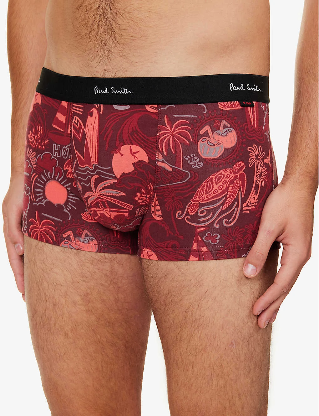 PAUL SMITH Graphic-print Mid-rise Organic Stretch-cotton Trunks 4 PAUL SMITH Graphic-print Mid-rise Organic Stretch-cotton Trunks - Image 4