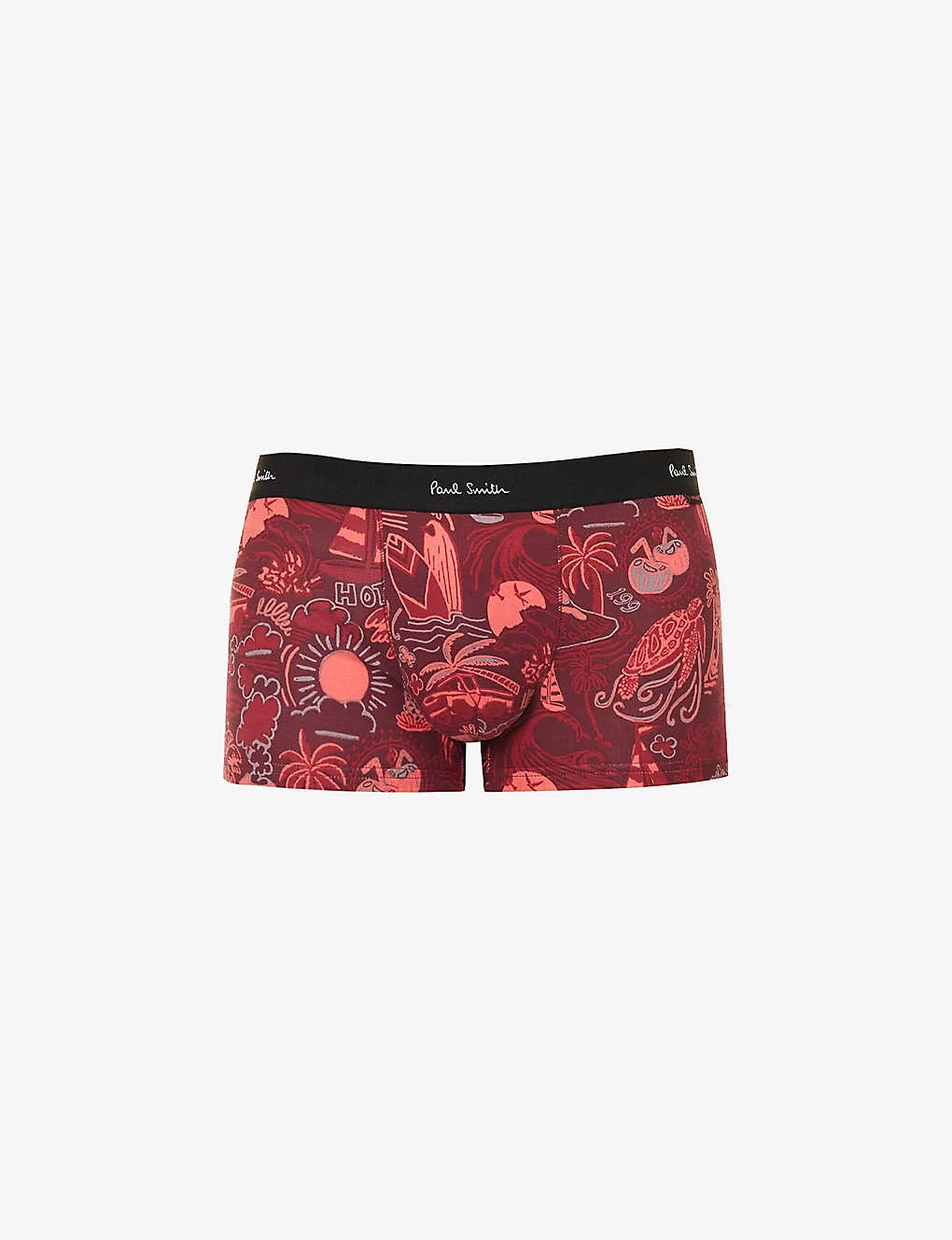 PAUL SMITH Graphic-print Mid-rise Organic Stretch-cotton Trunks 1 PAUL SMITH Graphic-print Mid-rise Organic Stretch-cotton Trunks