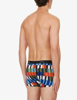 PAUL SMITH Checked Mid-rise Organic Stretch-cotton Trunks 6 PAUL SMITH Checked Mid-rise Organic Stretch-cotton Trunks -Outlet Daily Tops Store R04148434 BLUES ALT02