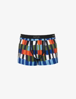 PAUL SMITH Checked Mid-rise Organic Stretch-cotton Trunks