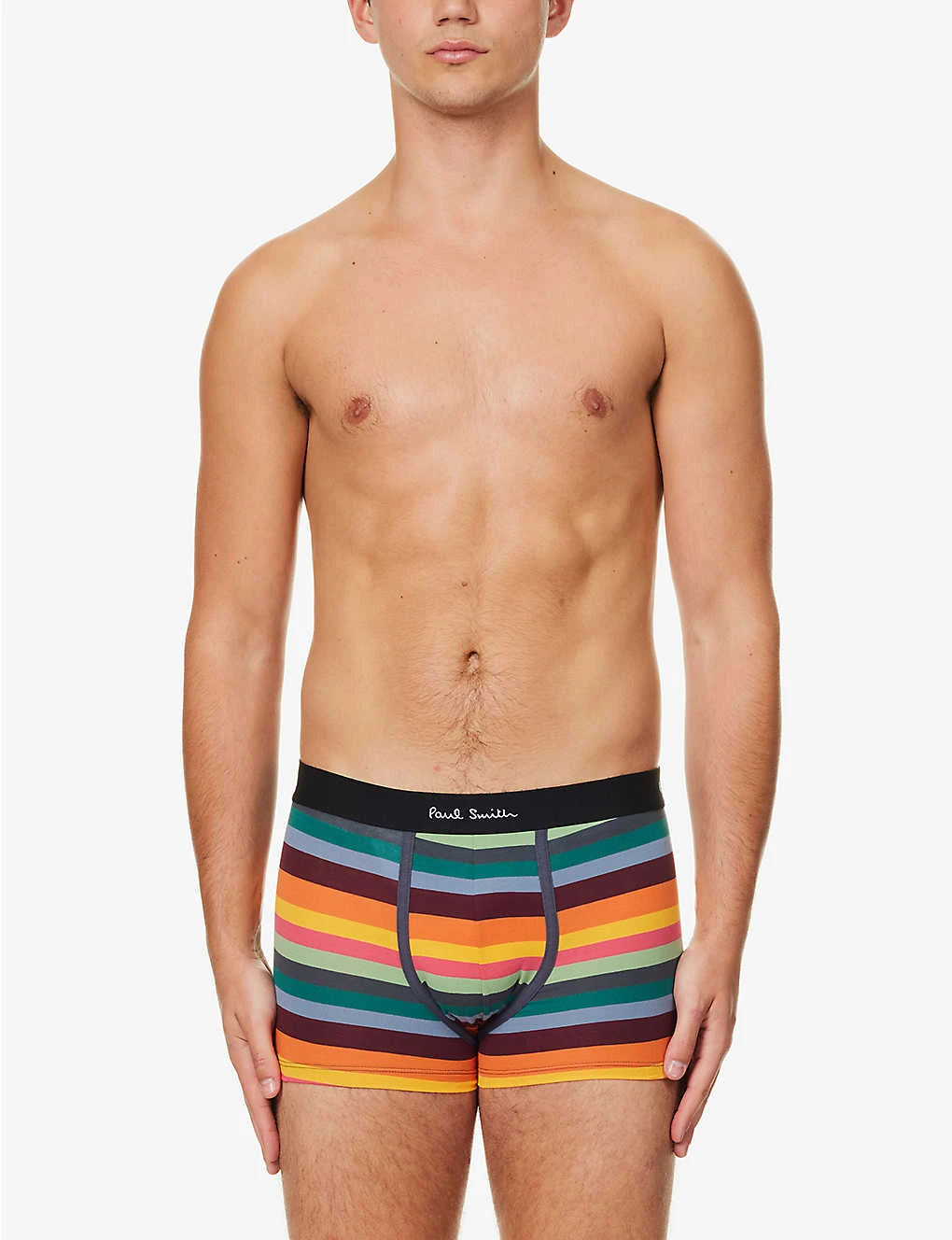 PAUL SMITH Striped Logo-waistband Low-rise Stretch-organic-cotton Trunks 2 PAUL SMITH Striped Logo-waistband Low-rise Stretch-organic-cotton Trunks - Image 2