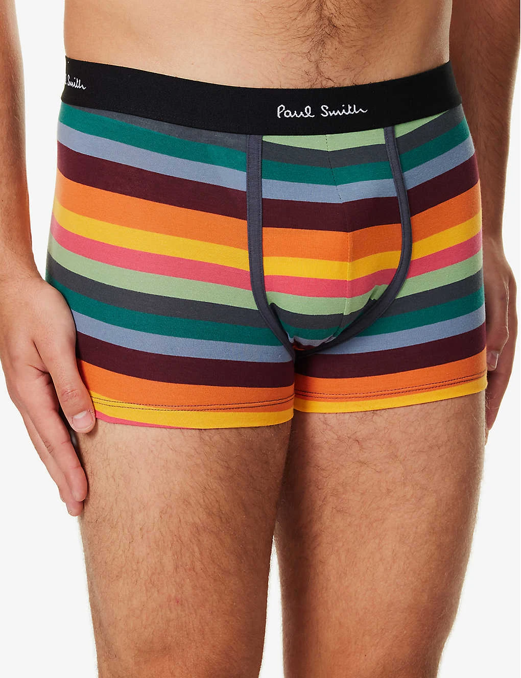 PAUL SMITH Striped Logo-waistband Low-rise Stretch-organic-cotton Trunks 4 PAUL SMITH Striped Logo-waistband Low-rise Stretch-organic-cotton Trunks - Image 4
