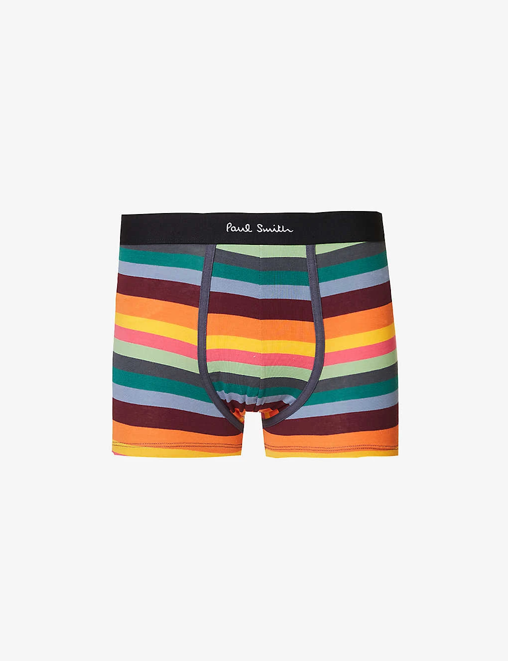 PAUL SMITH Striped Logo-waistband Low-rise Stretch-organic-cotton Trunks 1 PAUL SMITH Striped Logo-waistband Low-rise Stretch-organic-cotton Trunks