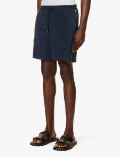 PAUL SMITH Towel Stripe Elasticated-waistband Cotton-blend Shorts -Outlet Daily Tops Store R04148447 BLUES ALT02