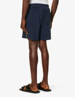 PAUL SMITH Towel Stripe Elasticated-waistband Cotton-blend Shorts -Outlet Daily Tops Store R04148447 BLUES ALT03