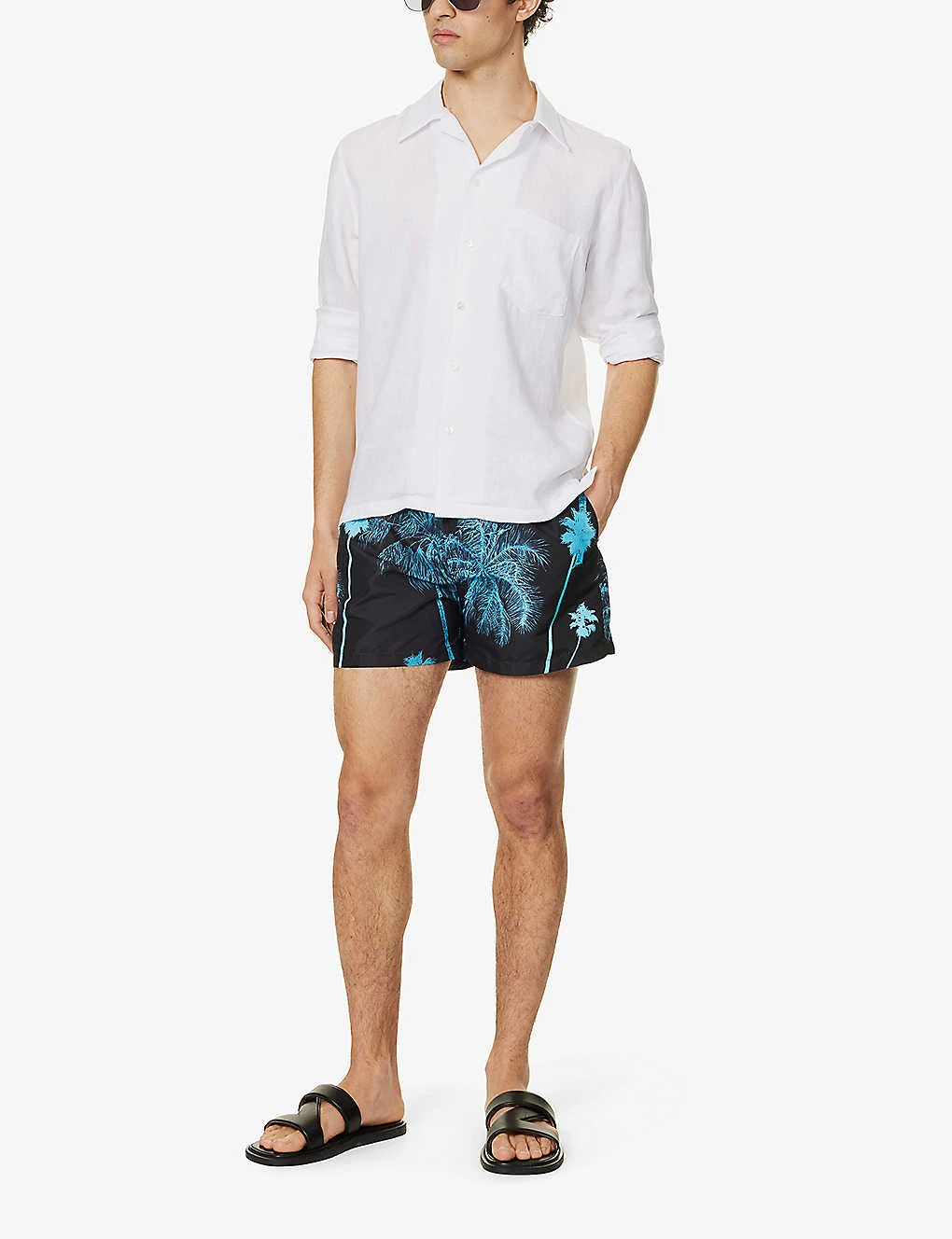 PAUL SMITH Palm Graphic-print Mid-rise Recycled-polyester-blend Swim Shorts 2 PAUL SMITH Palm Graphic-print Mid-rise Recycled-polyester-blend Swim Shorts - Image 2