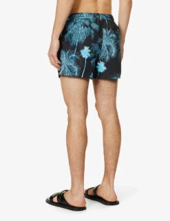 PAUL SMITH Palm Graphic-print Mid-rise Recycled-polyester-blend Swim Shorts 8 PAUL SMITH Palm Graphic-print Mid-rise Recycled-polyester-blend Swim Shorts -Outlet Daily Tops Store R04148454 BLACKS ALT03