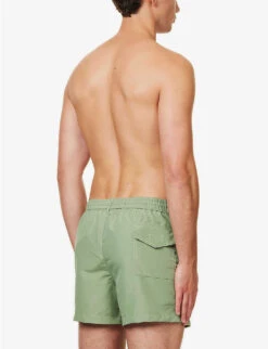 PAUL SMITH Happy Face Brand-embroidered Recycled-polyester Swim Shorts -Outlet Daily Tops Store R04148456 GREENS ALT03