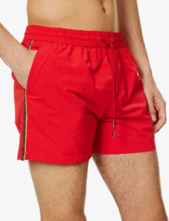 PAUL SMITH Artist Stripe Grosgrain-trim Recycled-polyamide Swim Shorts -Outlet Daily Tops Store R04148458 REDS ALT04
