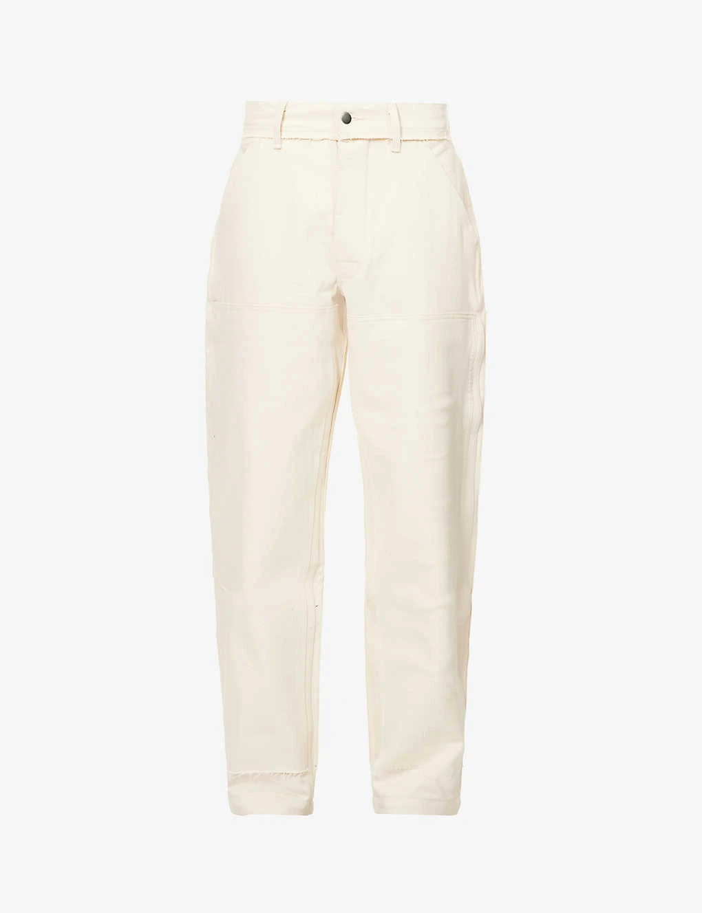 Double-knee Brand-embroidered Relaxed-fit Wide-leg Cotton-twill Trousers 1 Double-knee Brand-embroidered Relaxed-fit Wide-leg Cotton-twill Trousers