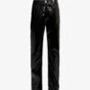Wet Patent Regular-fit Wide-leg Faux-leather Trousers