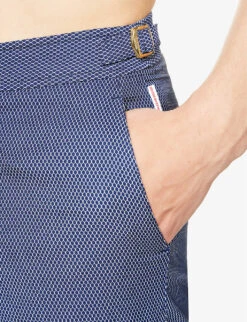 ORLEBAR BROWN Bulldog Geometric-print Regular-fit Woven Swim Shorts 9 ORLEBAR BROWN Bulldog Geometric-print Regular-fit Woven Swim Shorts -Outlet Daily Tops Store R04150079 HONEYCOMB ALT04