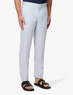 ORLEBAR BROWN Griffon Brand-patch Regular-fit Tapered-leg Linen Trousers -Outlet Daily Tops Store R04150094 LIGHTISLANDSKY ALT02