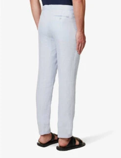 ORLEBAR BROWN Griffon Brand-patch Regular-fit Tapered-leg Linen Trousers -Outlet Daily Tops Store R04150094 LIGHTISLANDSKY ALT03