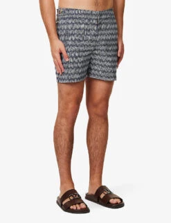 ORLEBAR BROWN Bulldog Waist-adjuster Patterned Swim Shorts -Outlet Daily Tops Store R04150109 NIGHTIRISWHITE ALT02