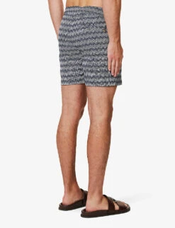 ORLEBAR BROWN Bulldog Waist-adjuster Patterned Swim Shorts -Outlet Daily Tops Store R04150109 NIGHTIRISWHITE ALT03