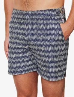 ORLEBAR BROWN Bulldog Waist-adjuster Patterned Swim Shorts -Outlet Daily Tops Store R04150109 NIGHTIRISWHITE ALT04