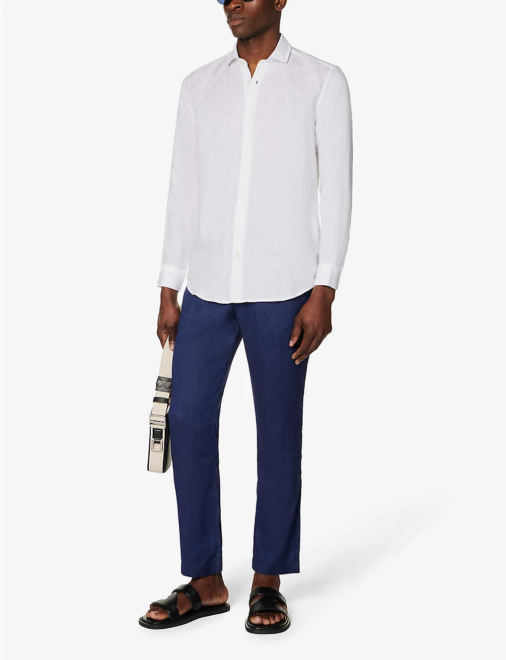 Oscar Elasticated-waist Regular-fit Straight-leg Linen And Cotton-blend Trousers 2 Oscar Elasticated-waist Regular-fit Straight-leg Linen And Cotton-blend Trousers - Image 2