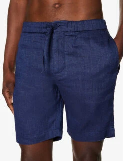 Felipe Elasticated-waist Linen And Cotton-blend Shorts 9 Felipe Elasticated-waist Linen And Cotton-blend Shorts -Outlet Daily Tops Store R04150247 NAVY ALT04