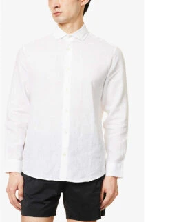 Antonio Regular-fit Linen Shirt -Outlet Daily Tops Store R04150248 WHITE ALT02