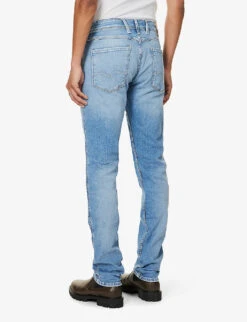 Replay Anbass 573 Regular-fit Distressed Stretch-denim Jeans -Outlet Daily Tops Store R04151302 MEDIUMBLUE ALT03