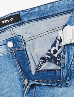 Replay Anbass 573 Regular-fit Distressed Stretch-denim Jeans -Outlet Daily Tops Store R04151302 MEDIUMBLUE ALT06