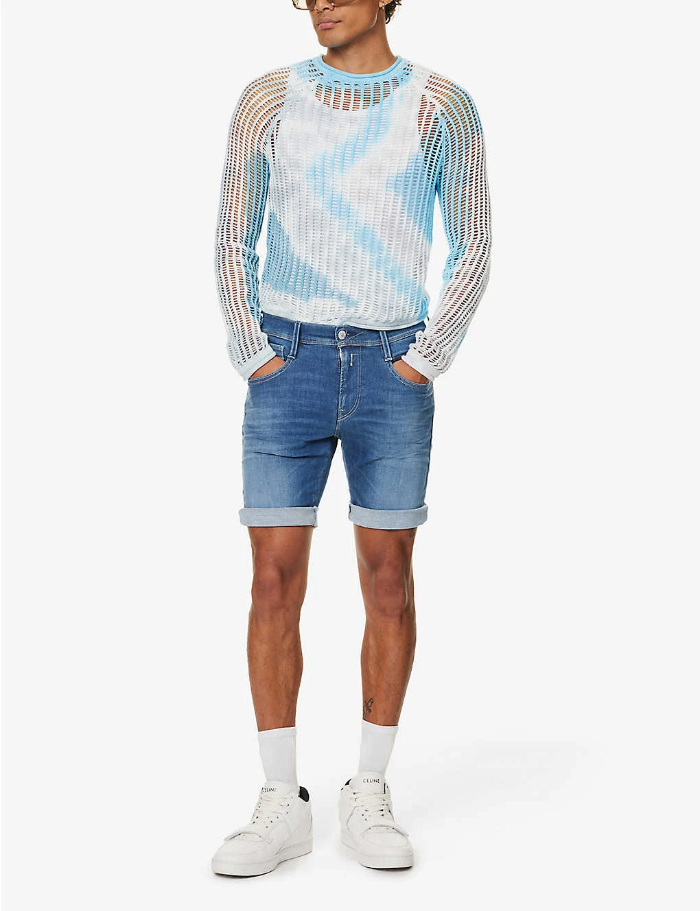 Replay Anbass 360 Logo-embellished Denim-blend Shorts 2 Replay Anbass 360 Logo-embellished Denim-blend Shorts - Image 2