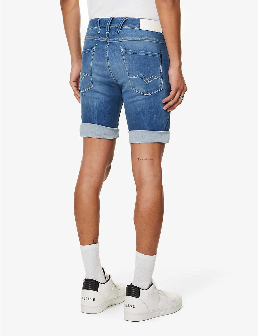 Replay Anbass 360 Logo-embellished Denim-blend Shorts 4 Replay Anbass 360 Logo-embellished Denim-blend Shorts - Image 4