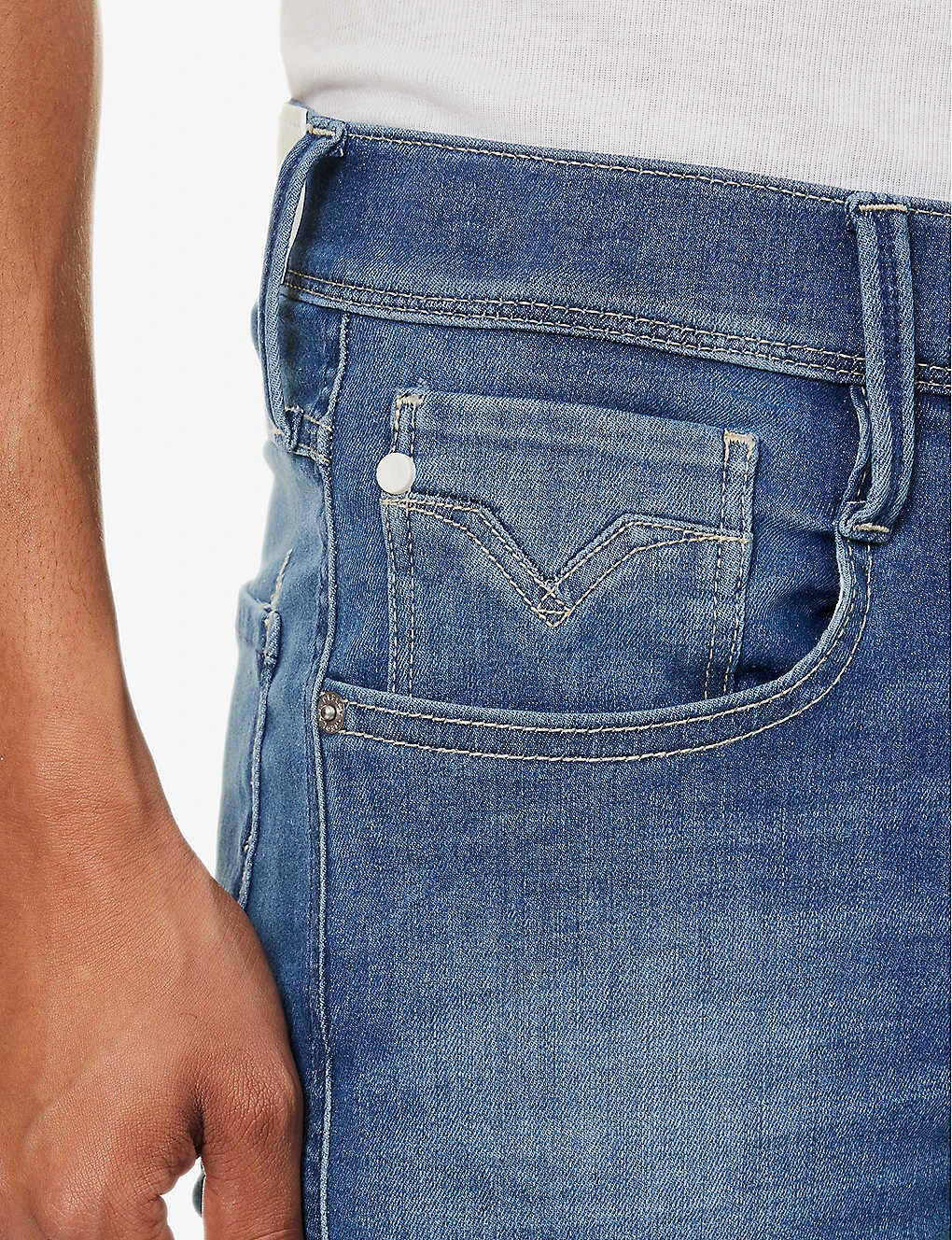 Replay Anbass 360 Logo-embellished Denim-blend Shorts 5 Replay Anbass 360 Logo-embellished Denim-blend Shorts - Image 5