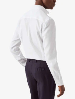 ETON Cutaway-collar Slim-fit Cotton-twill Shirt -Outlet Daily Tops Store R04151563 WHITE ALT02