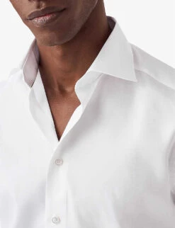 ETON Cutaway-collar Slim-fit Cotton-twill Shirt -Outlet Daily Tops Store R04151563 WHITE ALT03